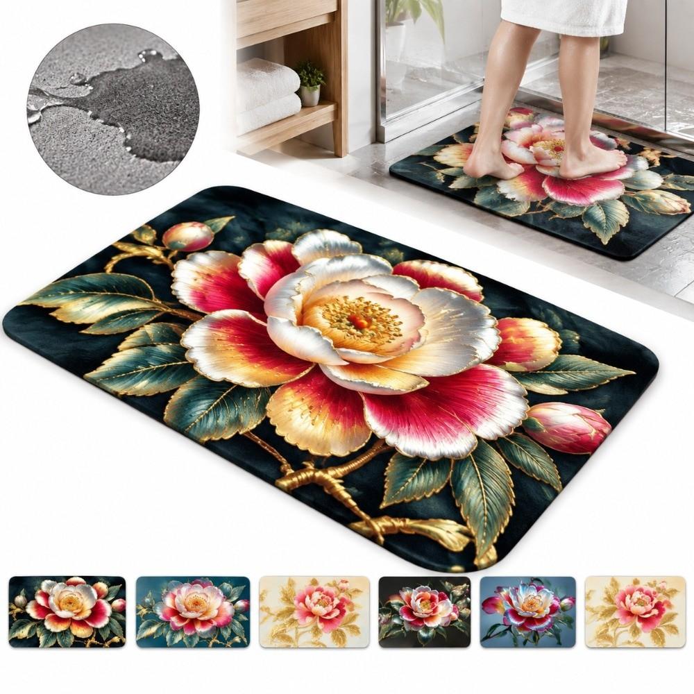 Non-slip Bathroom Floor Mat 2D Door Gasket Elegant Blanket Home Decoration