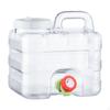 Water Container Carrier with Faucet 7.5L Large Portable Bottle Clear Square Camping