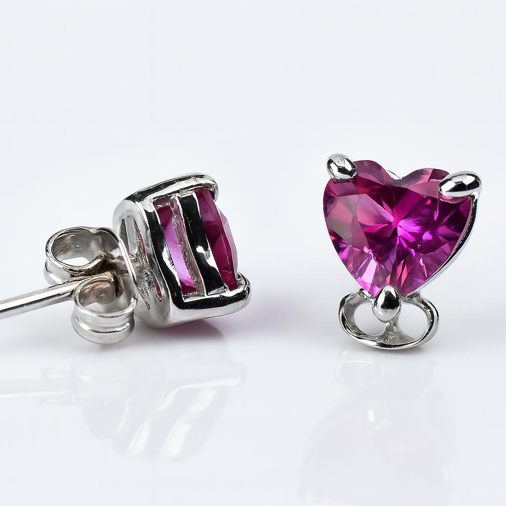Natural Pink Ruby Earring 11.1 ct Heart Gemstone Jewelry Gift