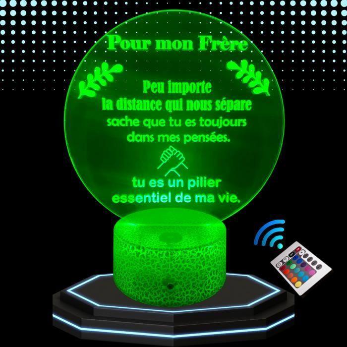 Lampe de Chevet 3D LED - Fabriquée en France - Multicolore - Tactile - Télécommande - Décorative