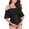 2025 Women's Conservative Flounce One-Piece Maternity Swimsuit