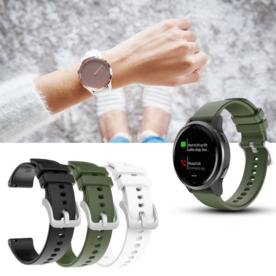 Watch Band 20mm/22mm Plaid Soft Silicone Watchband Wrist Strap Replacement for Garmin Venu SQ/Venu/Vivoactive 3 4/Forerunner 245