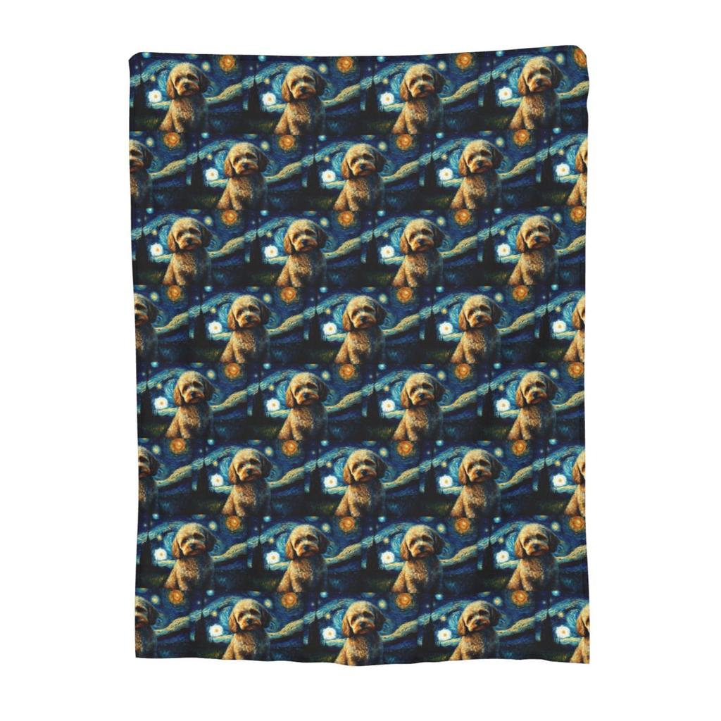 Black Cockapoo Cavapoo Cavoodle Garden Blankets Fleece Sofa Throw Blanket Breathable for Home Outdoor Throws Bedspread Quilt