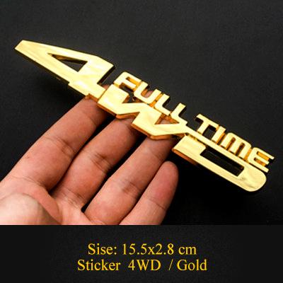 1pcs 4WD Metal 3D Chrome car stickers Badge Decal car Styling full time 4wd Sticker for Mitsubishi Mazda TOYOTA Cadillac FORD cnkym77