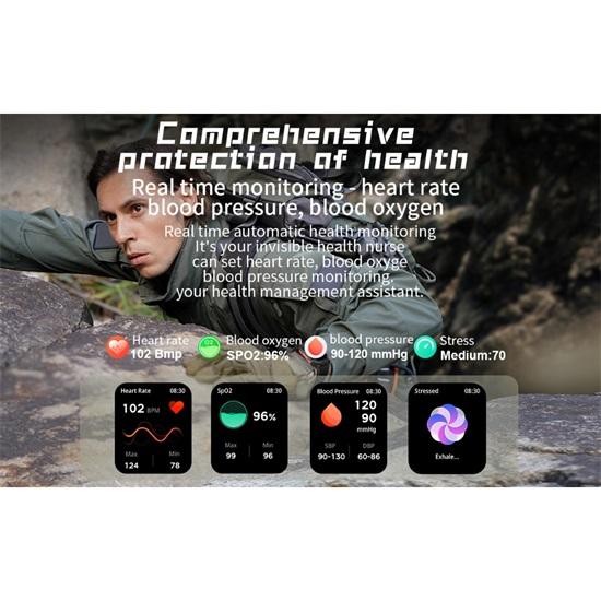 SACOSDING Apollo-002s-A Men 2.0inch Large Screen Compass Bluetooth Call Outdoor Sports Watches Fitness Smartwatch Women
