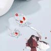 RSAMD 1Pair Anime Irregularity Pendant Ear Stud Women Silver Color Earrings Jewelry-1