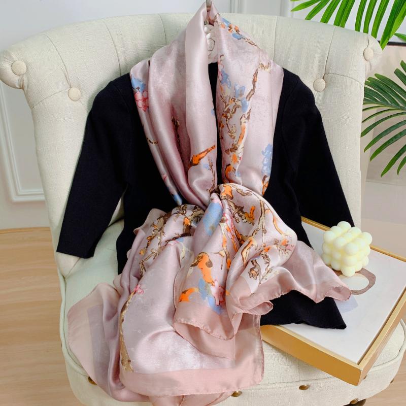 Luxury Brand Women Scarf Fashion Print Silk Scarves Summer Shawls And Wraps Soft Pashmina Lady Bandana Foulard Hijabs