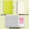 Pu Leather Saving Money Binder Macarone Color Budget Binder Loose-Leaf Notebook  Savings Handbook