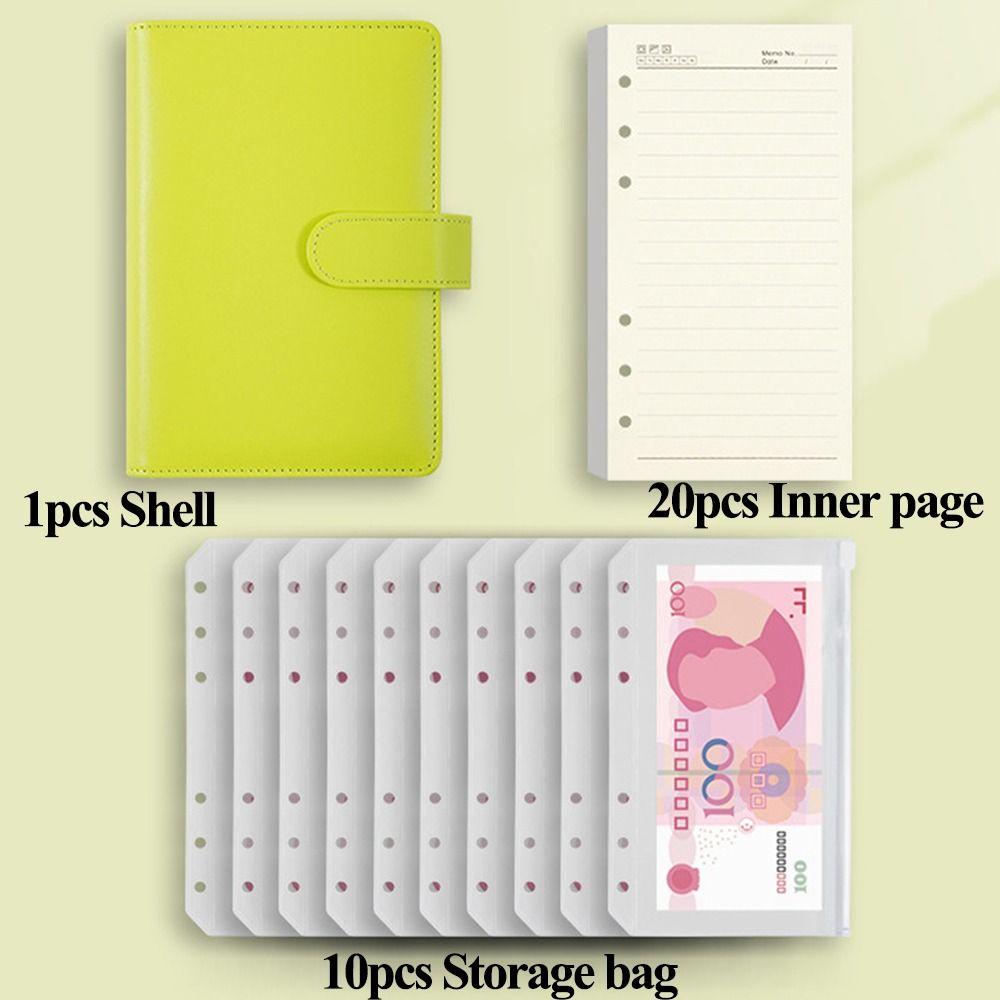 Pu Leather Saving Money Binder Macarone Color Budget Binder Loose-Leaf Notebook Savings Handbook