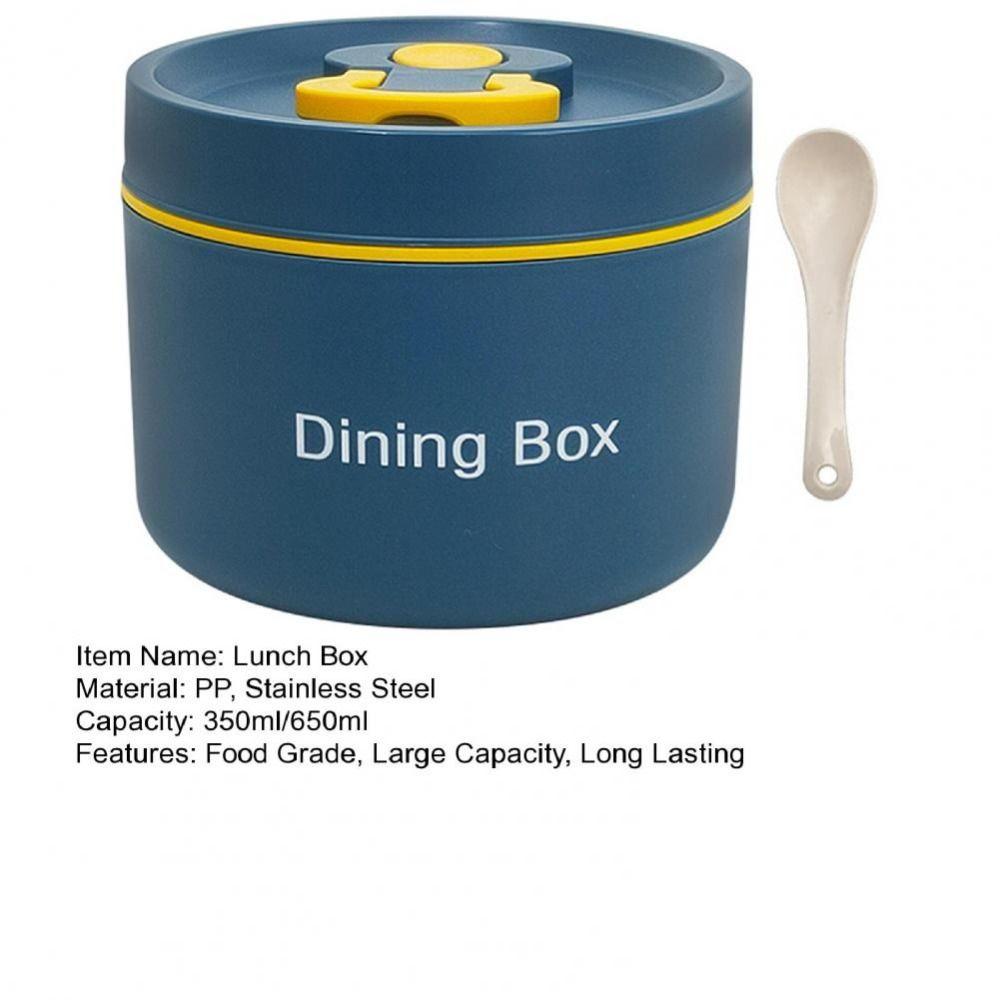 Round Thermal Lunch Box 350ml/650ml Insulated Food Container Storage Container Soup Bowl Kid