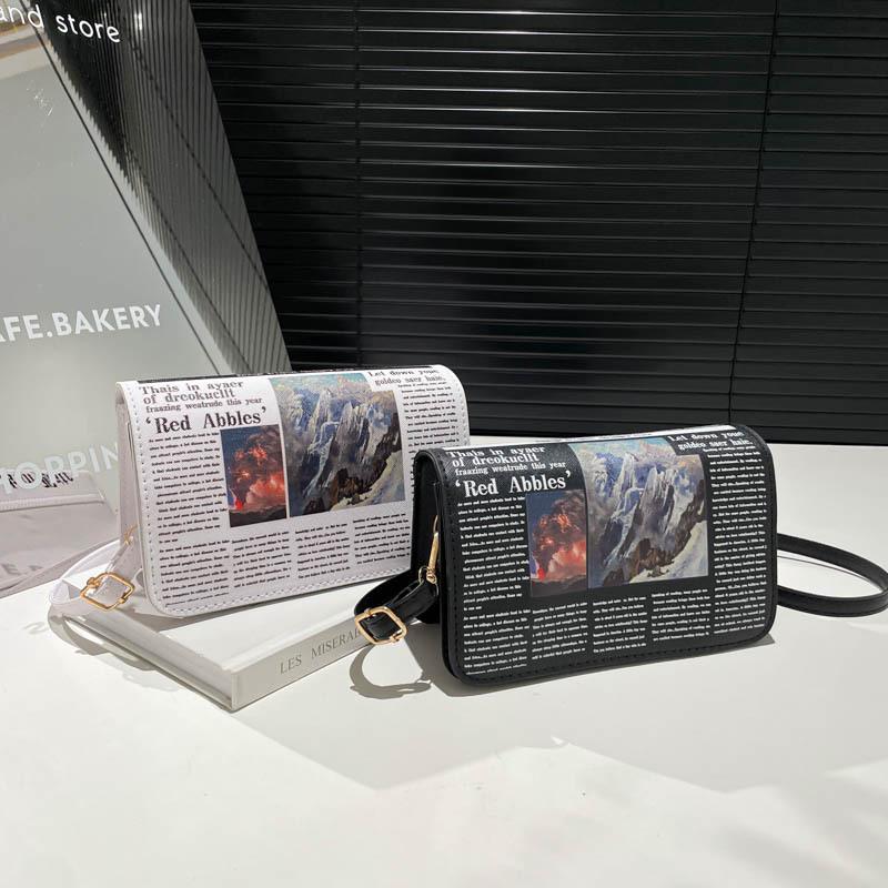 Газета Ветер 2025 Персонализированная Новая Мода Простой Дизайн Тренд Летняя На Плечо Кроссбоди Женская Маленькая Квадратная Сумка