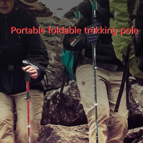 Уличные сверхлегкие телескопические складные алюминиевые треккинговые палки для пеших прогулок, альпинистские трости, оборудование