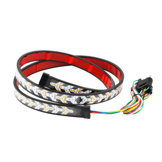 Светодиодная лента заднего фонаря Гибкая водонепроницаемая светодиодная лента для задней двери с указателем поворота, стоп-сигналом, последовательными янтарными и красными огнями для грузовиков, прицепов