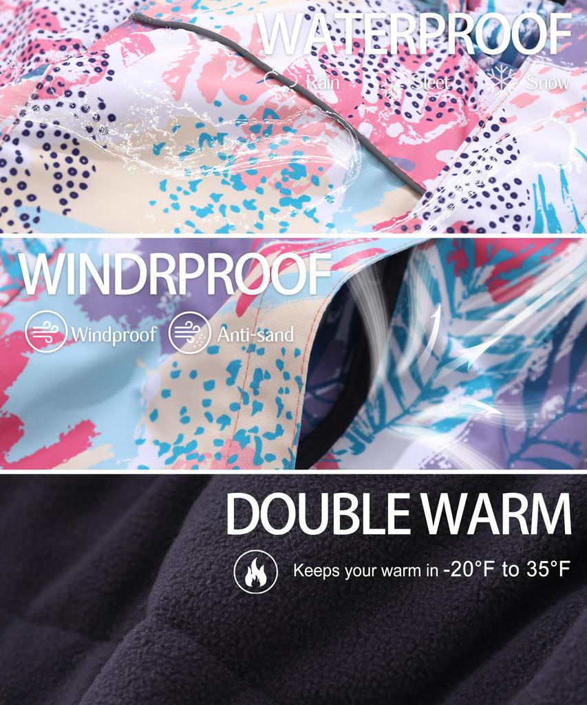 Hiheart Лыжная и сноубордическая одежда Пуховик и Идеально для снега Акихабара Размер 120 Детский комплект, Брюки для девочек, Комплект из 2 предметов, Игра, Цвет,