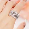 Huitan Модные женские кольца Роскошные Инкрустированные Сверкающие Кубическим Цирконием Сплав Цинка Цвет Кристалла Кольца Современные Обручальные Свадебные Трендовый Циркон