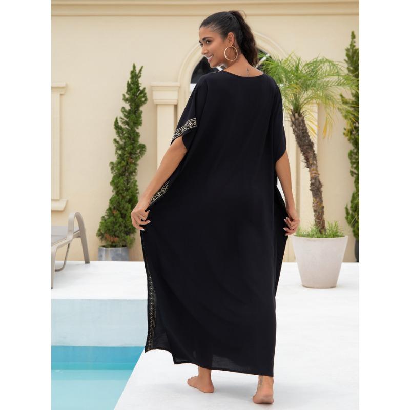 Женская мода лето весна Love Letter Print рукава 1/2 V-образный вырез свободная талия повседневные платья