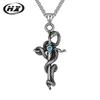 Мужская хип-хоп цепочка с крестом и змеей: Прочный кулон из титановой стали, не выцветает.