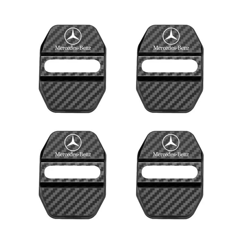 DQY2 4PCS Car Styling Car Door Lock Covers stikcer Case for Mercedes Benz New B/C/E Class A Class C200L GLC GLK CLA GLA Accessories