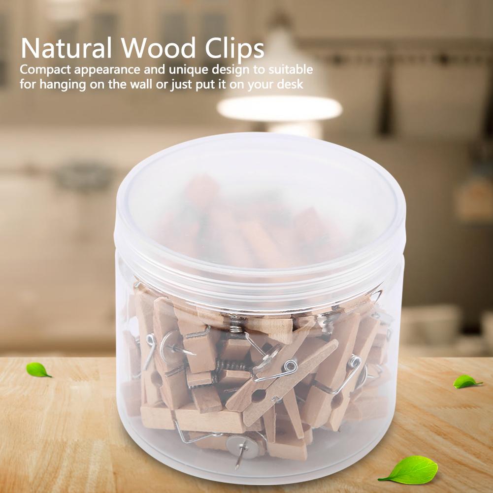 50pcs 35*7mm Personality Natural Crude Wood Clips Craft Decoration Pegs for Photo Clips Clothes