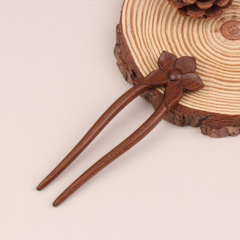 Wooden Hair Stick U-Shaped Hair Fork Cat Butterfly Chinese Style Hairpin Headwear Girl Hair Accessories