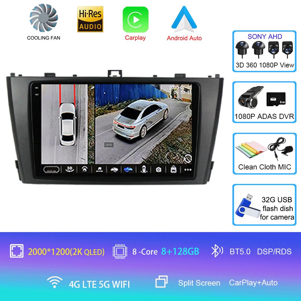Android 14 Carplay Автомагнитола для Toyota Avensis T27 2009 2010 2011 2012-2015 GPS-навигация Мультимедийный проигрыватель DSP Stereo 4G