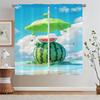 Watermelon Flavor of Summer Tulle In Kitchen Curtains for Living Room Blackout Short Window Curtains Home Bathroom Curtain Blind