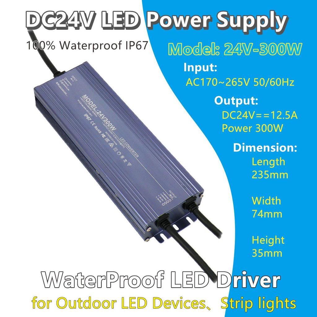 Waterproof 24V LED Driver for Outdoor Strips