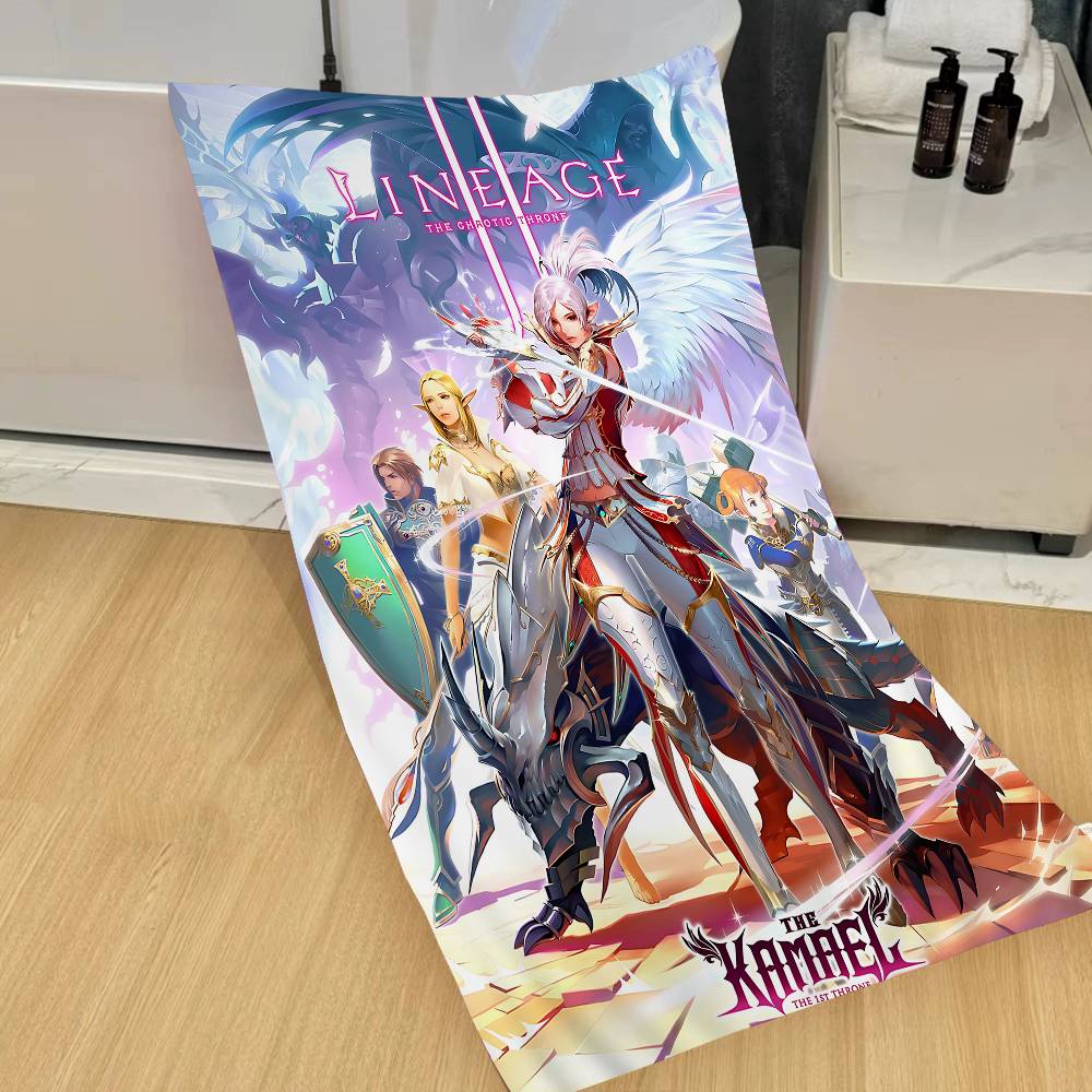 Game Lineage 2 Bath Towel Microfiber Soft Water Absorbing Breathable For Girl Kids Decorative Cartoon Beach Towel