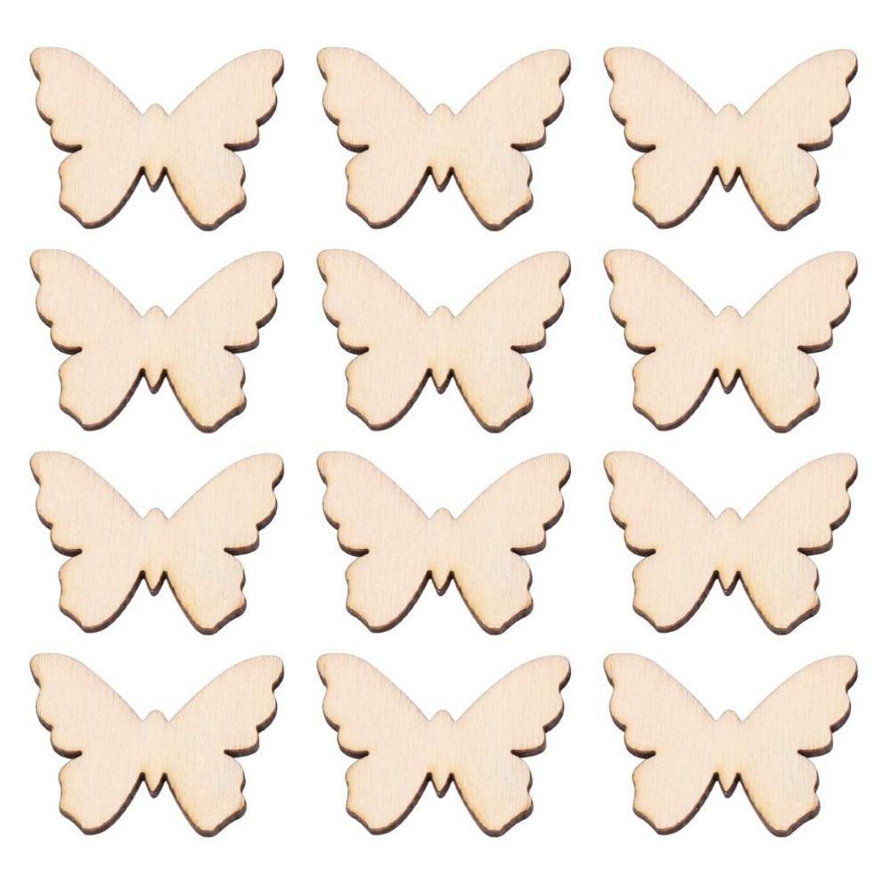 100 шт. Деревянные вырезки в форме бабочек Необработанная заготовка Дерево Необработанные деревянные вырезки Домашняя вечеринка