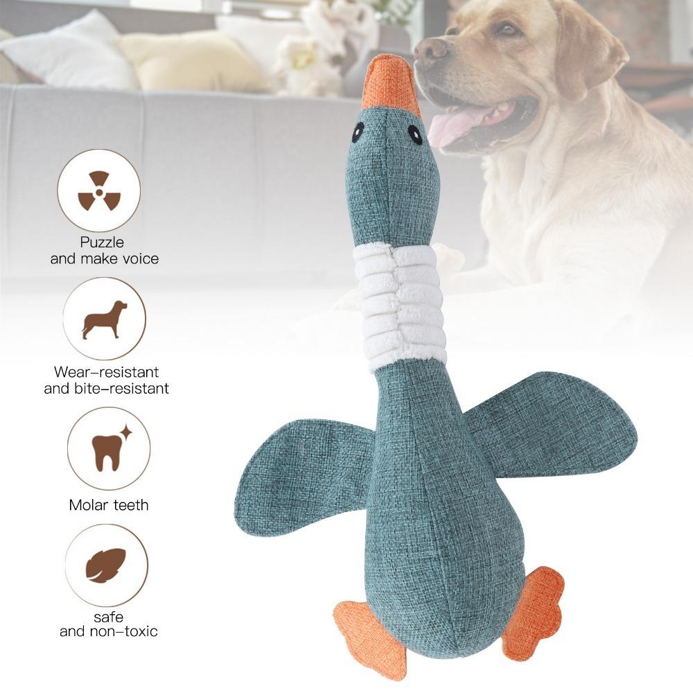 Goose Shaped Goose Pet Toy Plush Surface Cat Molar Toy Soft Touch Dog Chew Toy Interactive Play