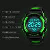 Часы для мальчиков, цифровые часы для мальчиков, спортивные часы для активного отдыха, многофункциональные, водонепроницаемые, глубина 50 м, оповещение, дата, день, дисплей, двойное время, светодиодный аналоговый дисплей, детские