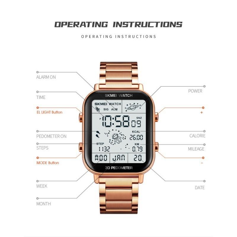 Skmei 1888 модные спортивные цифровые часы мужские секундомер обратный отсчет наручные часы календарь водонепроницаемые электронные часы