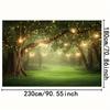 1 Magic Forest Party Background Cloth - Durable polyester material, suitable for weddings and birthdays