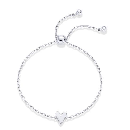 1 Pair Bracelet Heart Decor Adjustable Length Couple Bracelet Small Heart Charm Bangles Fashion Jewelry Gift