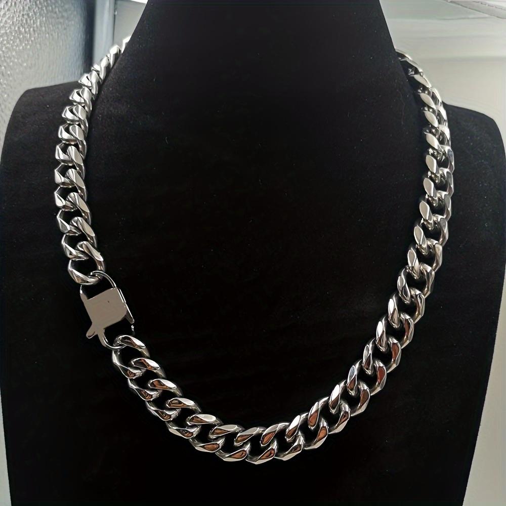 15mm Stainless Steel Silver Cuban Chain Choker Necklace for Men