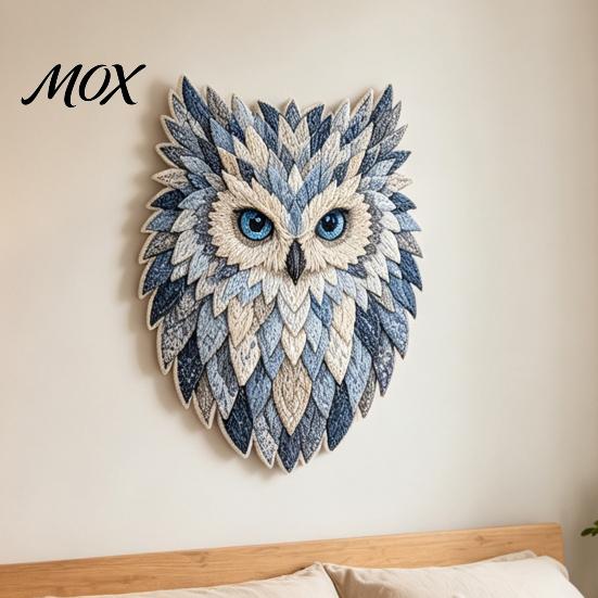 Creative Mindfulness Hobby Project DIY Owl Patchwork Kit, Layered Fabric Sewing Craft Room Gift for Bird Lovers 3D Textile Adults, Handmade Home Decor