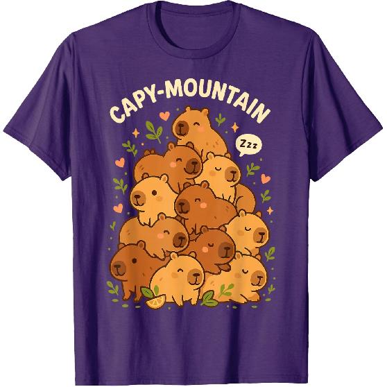 Capybara T-Shirt Capy-Mountain Cute Design Capybara Shirt T-Shirt