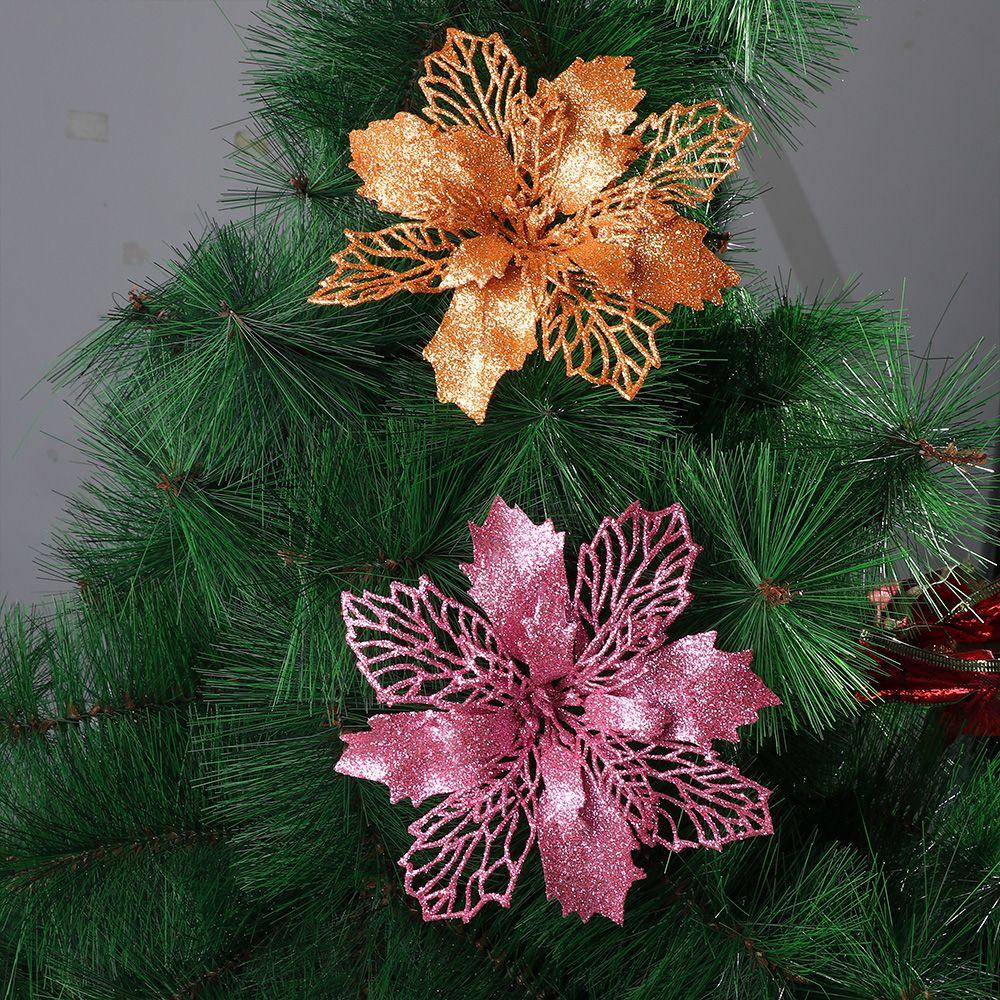 New Year Decor Christmas Flowers Fake Flowers Home Xmas Ornaments Christmas Tree Decorations