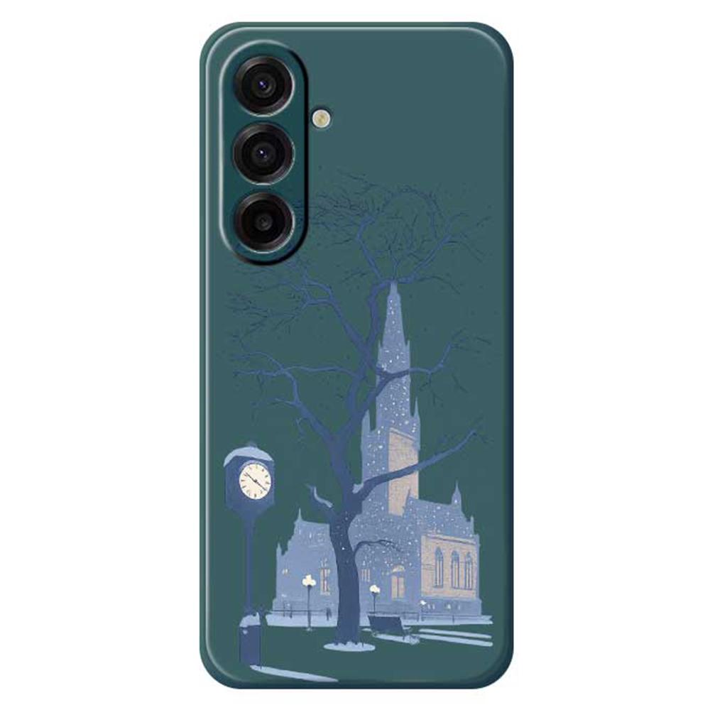 For Samsung Galaxy A17 5G Case Street Outside The Castle Pattern Printing Straight Edge TPU Phone Back Cover