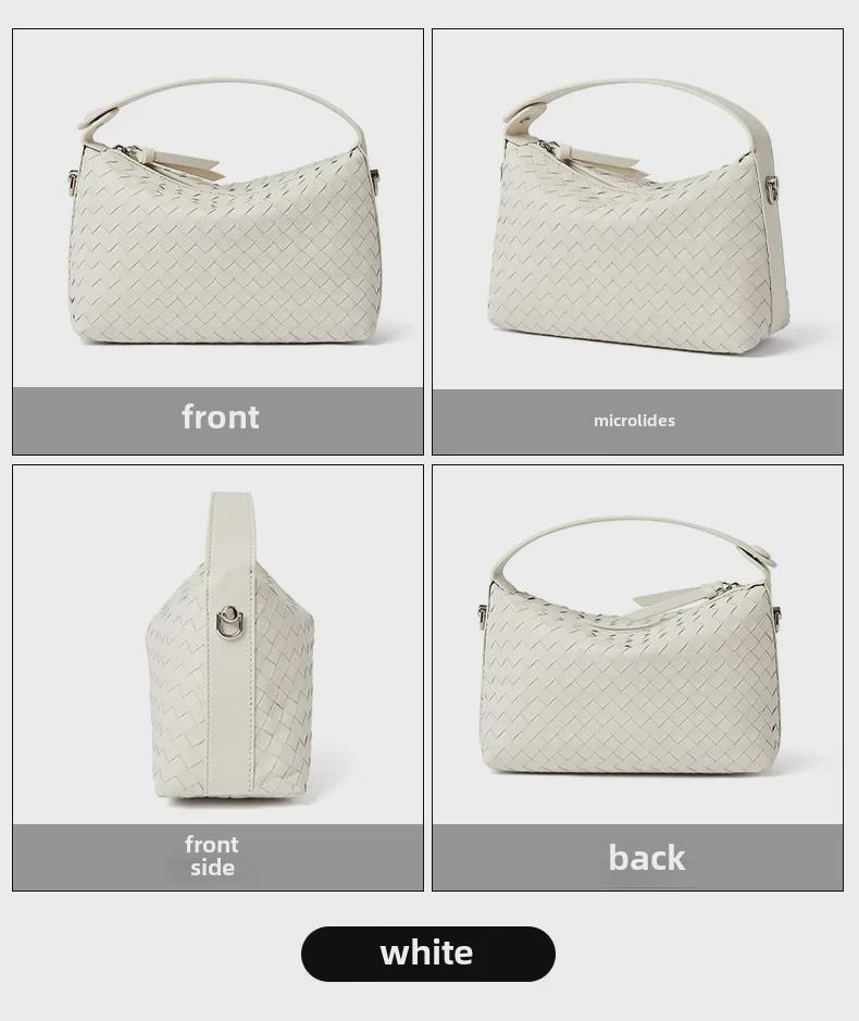 2025 Rhombus Sheepskin Leather Женская сумка через плечо - Ручная сумка-мессенджер с тканым дизайном