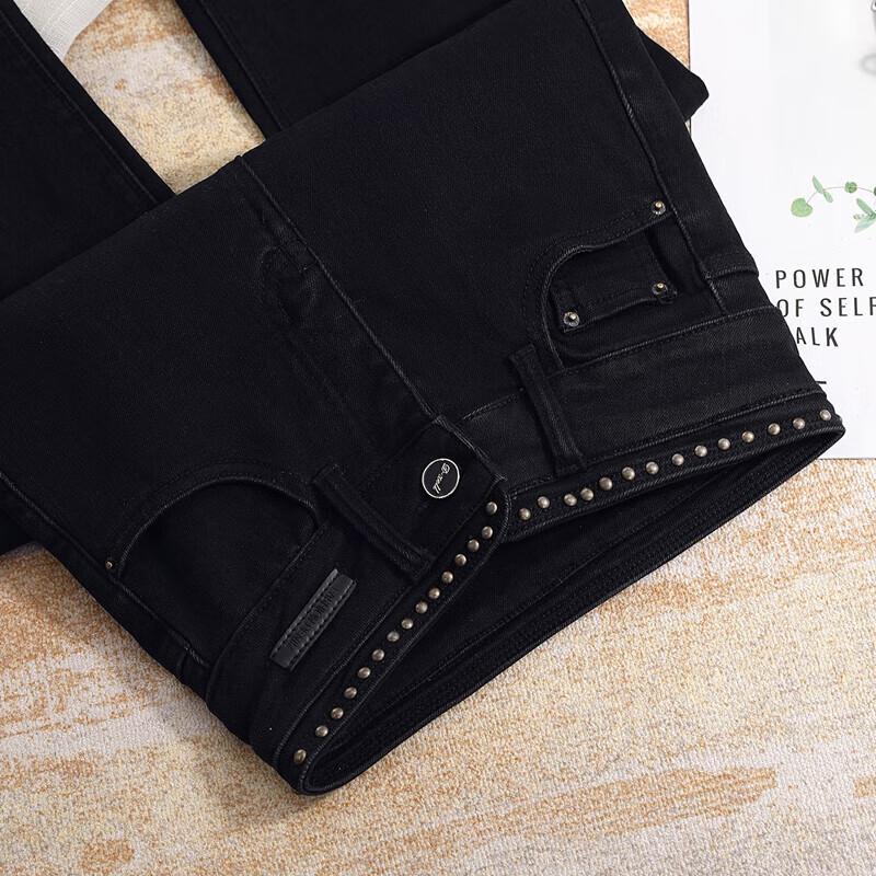 Siboshe Women's 2025 Winter High-Waist Slim Washed Skinny Jeans