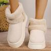 Fashion 2024 Winter Faux Fur Platform Snow Boots Womens Fluffy Plush Increasing Short Botas Shoes Warm Comfortable Slip On Ladies Boots