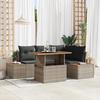 VidaXL 5-Piece Garden Dining Set with Grey Poly Rattan Cushions 3350066