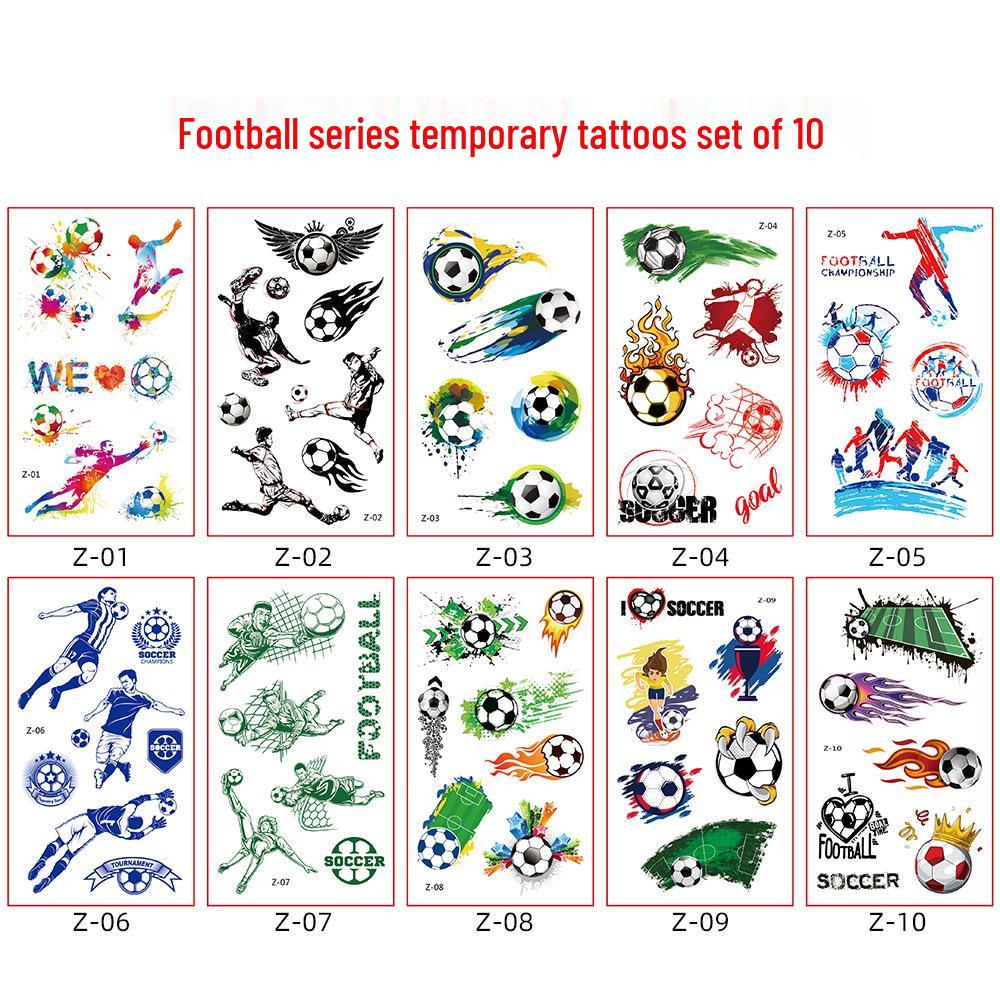 Waterproof Sports Fan Tattoo Stickers: Football, Basketball, Baseball - World Cup Event Ready