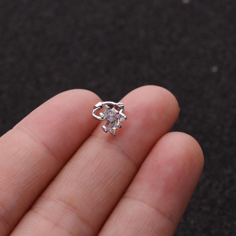 Серьги-кольца с микропаве из цирконов для пирсинга хряща - Ювелирные изделия в европейском и американском стиле