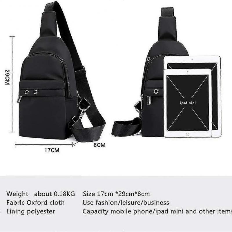 Shoulder Crossbody Chest Bag, Water Resistant Outdoor Crossbody,chest Bag,chest Pack With Headphone Port ( Black)-MXBC less