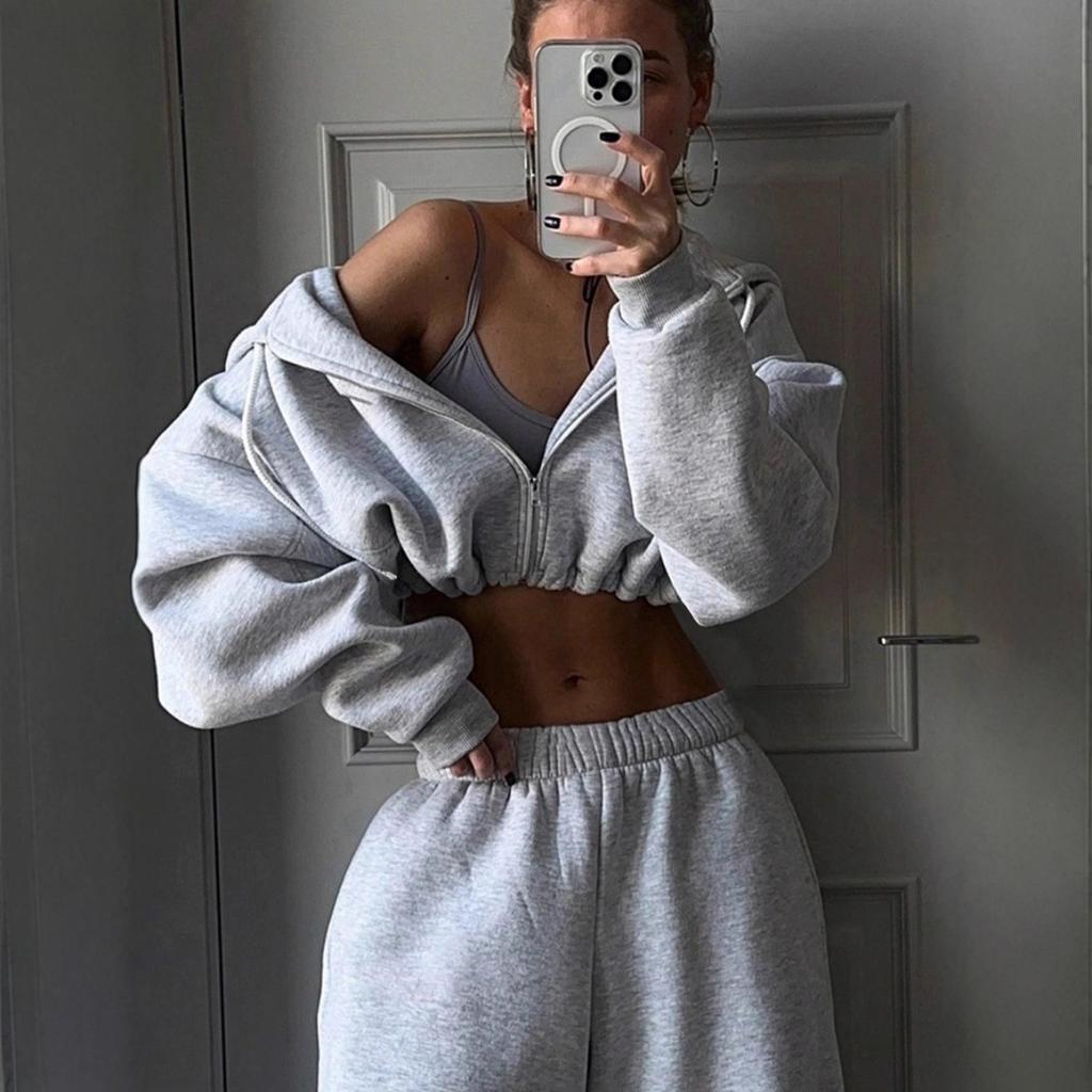 Autumn and Winter Women's Fashion Long Sleeve Sports and Leisure Hoodie Set Two Piece Set