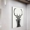 Nordic Simple Black and White Antlers Woman Model Abstract Canvas Painting Art Print Poster Wall Picture for Home Decoration