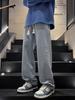 Dingfengbaoluo Men's Vintage Straight Wide-Leg Casual Pants