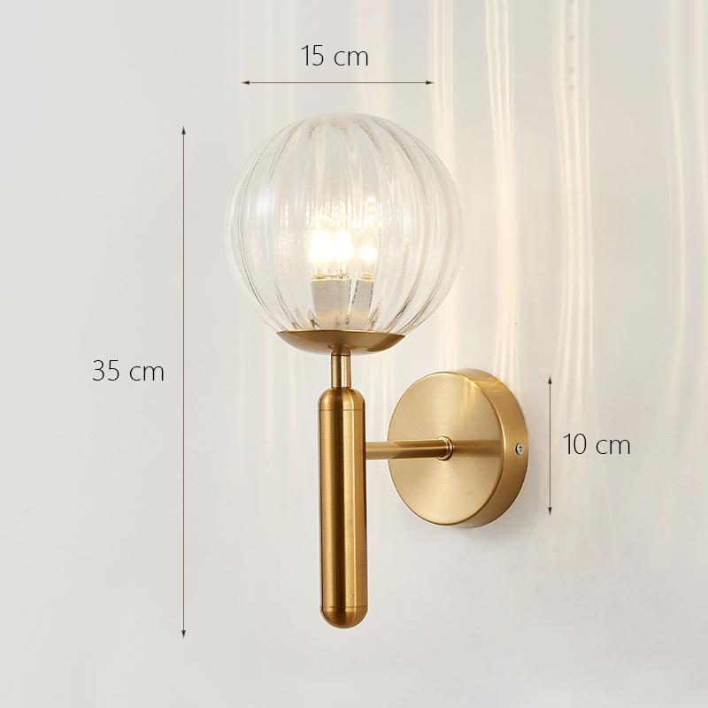 Decorative Modern Wall Lamp with Glass Shade Bedside Bedroom Loft Design Up Down Iron Led Night Lights Gold for Home Mirror E27